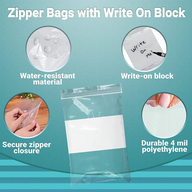 sacs en plastique transparents à fermeture éclair