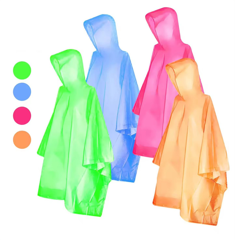 Poncho imperméable en plastique de manteau de pluie d'urgence